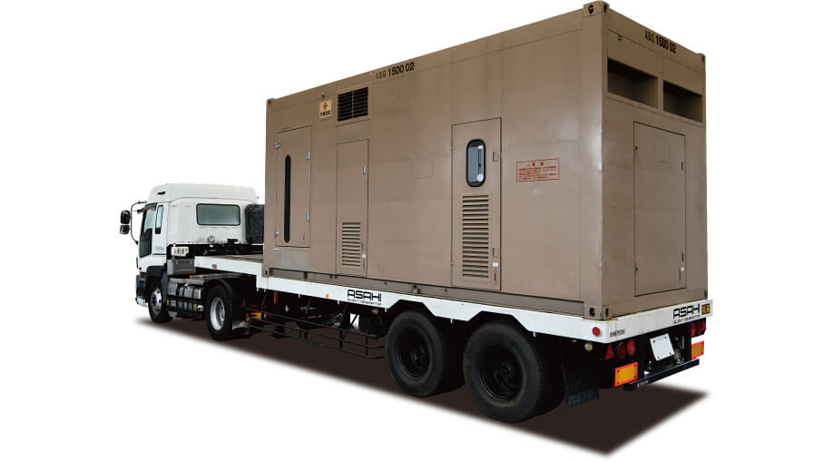 大型可搬式発電機(コンテナ型・並列運転装置付)